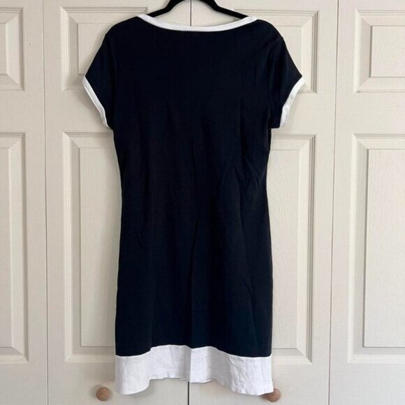 New York & Company Black and White T-Shirt Dress Minimalist  Basic Size L - Picture 2 of 2